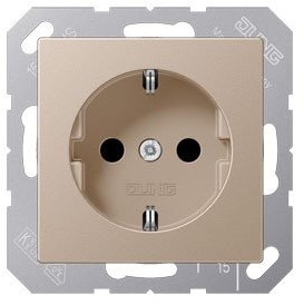 Jung JUNG gniazdo wtykowe z zestykiem ochronnym 16 A 250 V Serie A Szampan, Złoto, 1 sztuki, a 1520 CH A 1520 CH