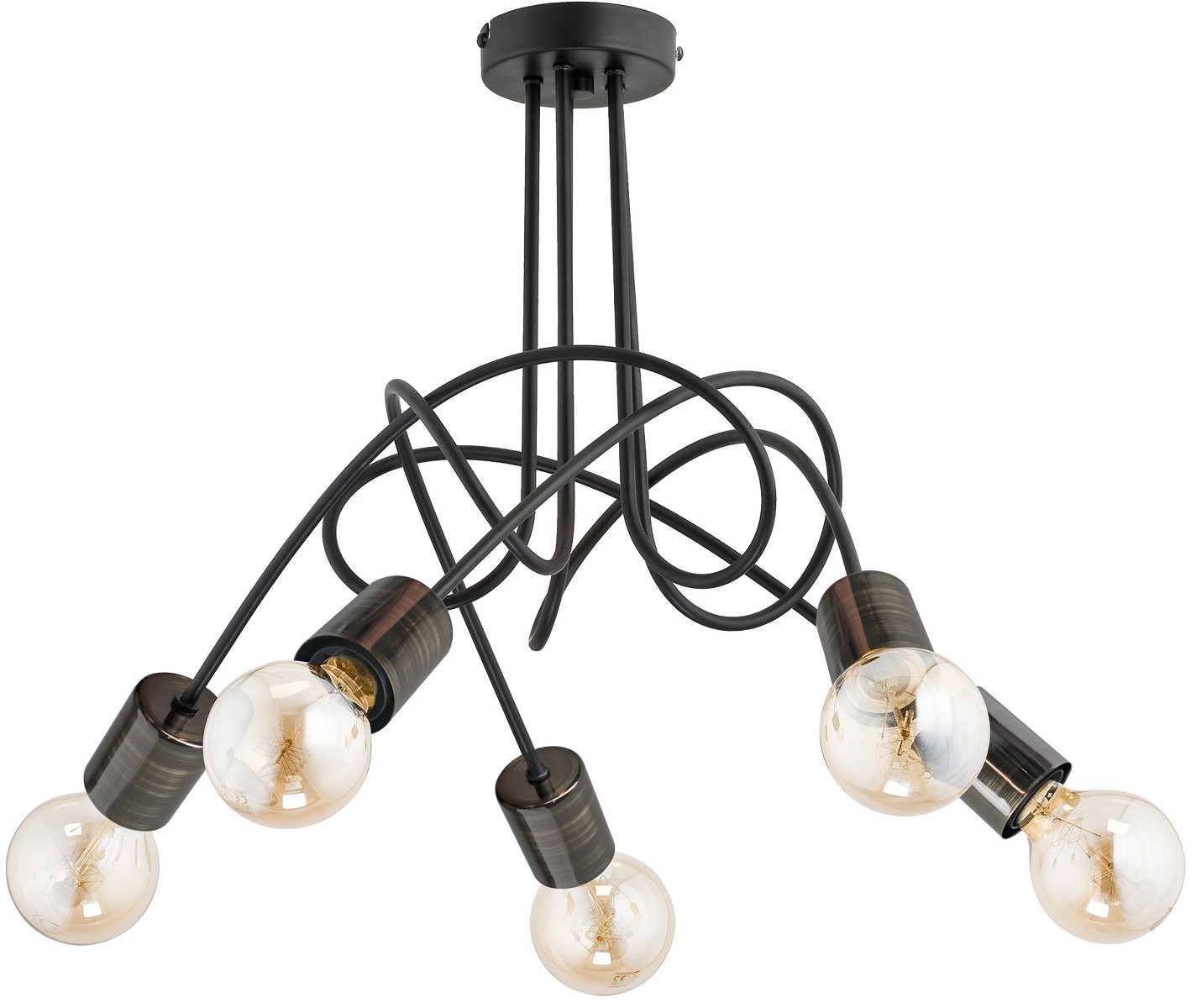 Alfa Lampa wisząca Tango mosiądz 5x60 W E27