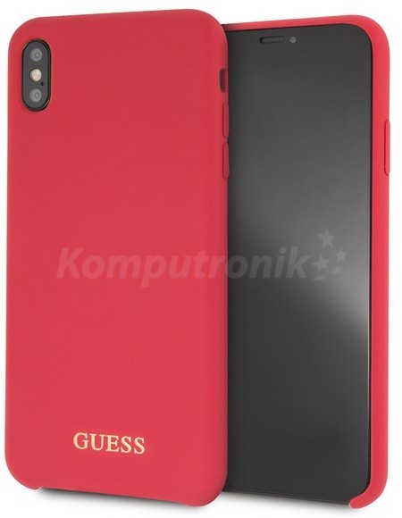 Guess Hard Case do iPhone XS Max czerwony/Silicone GUHCI65LSGLRE