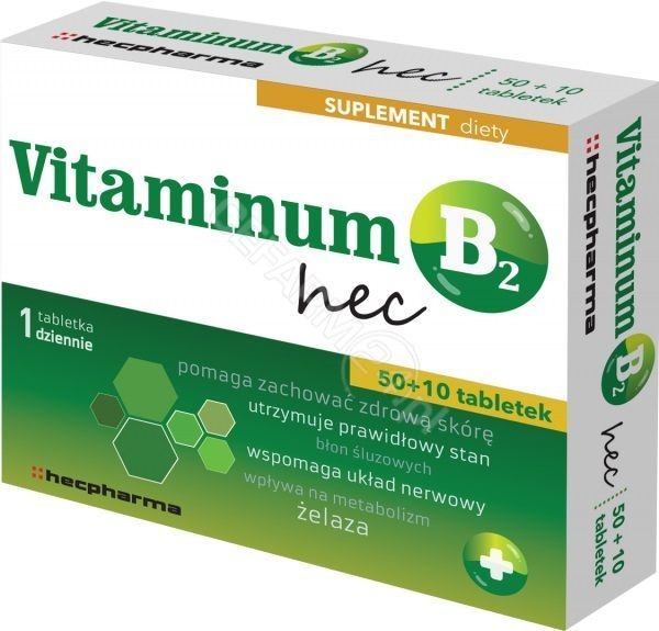 Hecpharma Vitaminum B2 HEC x 50 + 10 tabl powlekanych