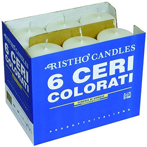 Cereria di Giorgio cereria di Giorgio risth świece, wosk, kolor biały, 6 x 6 x 15 cm, 6 sztuki 56202_01
