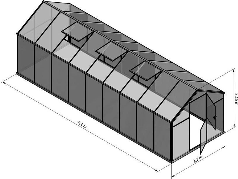 Emaga Szklarnia Sanus L-15 14,1m2 poliwęglan 6mm E-10401