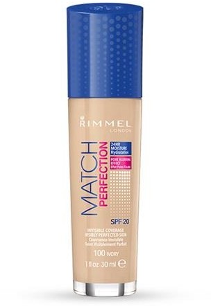 Rimmel Match Perfection SPF20 podkład dopasowujący się do cery 100 Ivory 30ml 40503-uniw