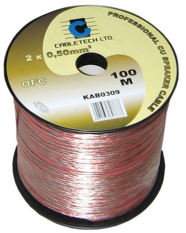 CABLETECH KAB0309 Kabel głośnikowy OFC 0,5mm (rolka 100m) LEC-KAB0309