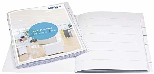 Biella Teczka premium na dokumenty Orga File #1 na teczkę DIN A4 z 6 przegródkami, przezroczysta kieszeń na górze i z boku otwarta biała idealna do biura i mobilnej organizacji płatków SWISS MADE 0324406.01