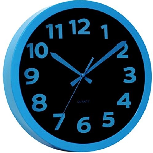 Technoline WT 7420 nowoczesny, uderzająco schrille Zegar ścienny z ramą z tworzywa sztucznego,  25,5 cm, plastik, blau, 25,5 x 4 x 25,5 cm WT 7420 blau
