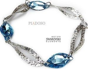 Swarovski Arande Piękna Bransoletka Aqua Toldo Srebro 2107590967