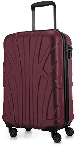 SUITLINE - Bagaż podręczny Walizka twarda Walizka Walizka Walizka Walizka Zestaw walizki, 4 rolki, TSA (S, M & L), kolor: burgundowy