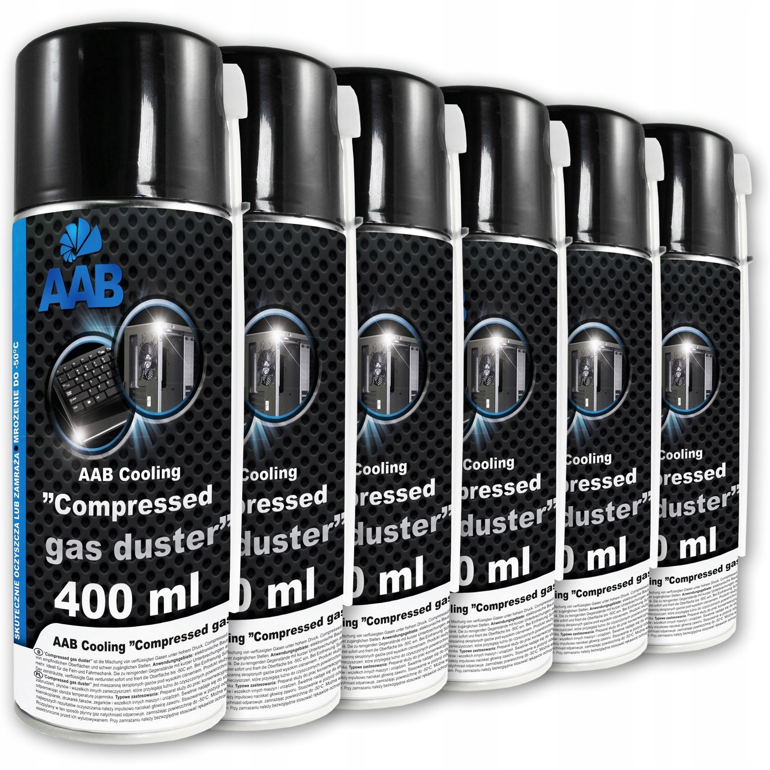 6x Aabcooling Sprężone Powietrze 400 ml + 12xRURKA