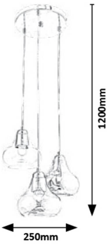 Rabalux Jezabel 7977 lampa wisząca zwis 3x60W E27 chrom dymny