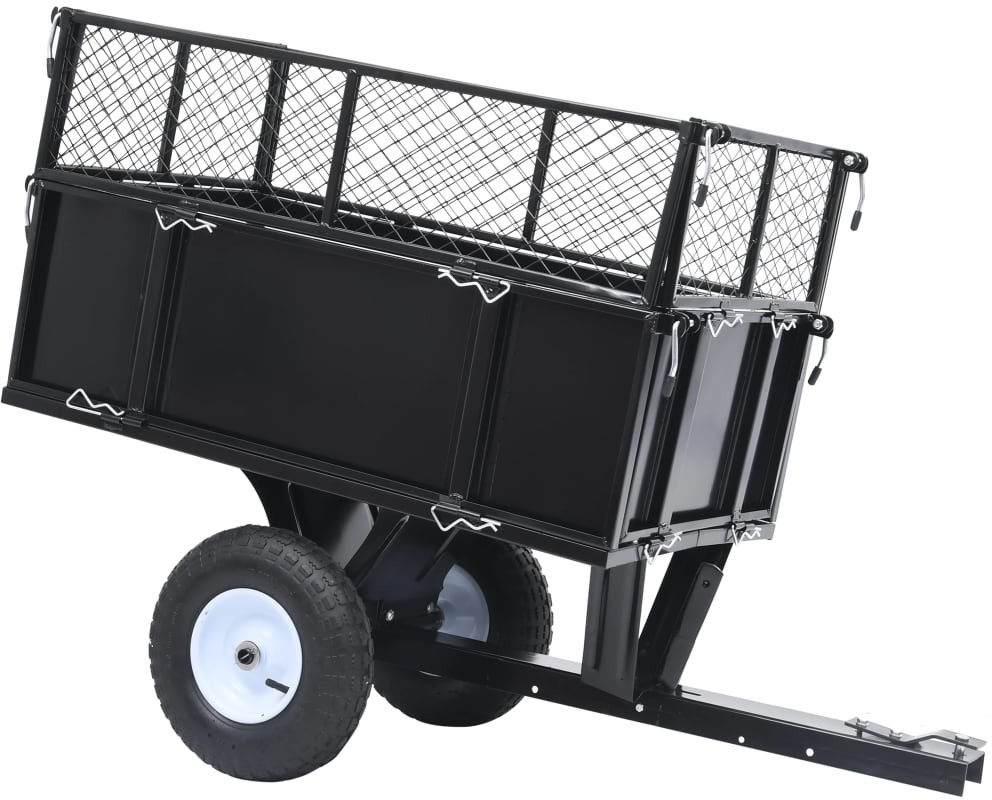 vidaXL Przyczepka do traktorka ogrodowego z odchylaną platformą 150 kg vidaXL