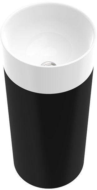 Marmorin Duo S Umywalka wolnostojąca 38 cm biały połysk/czarna PS536040380