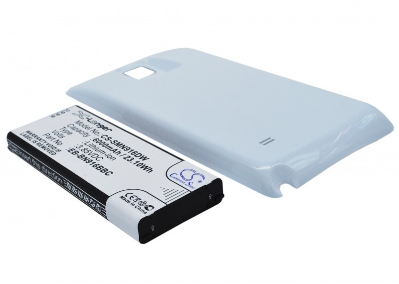 Фото - Акумулятор для мобільного CameronSino Samsung Galaxy Note 4 / EB-BN916BBC 6000mAh 23.10Wh Li-Ion 3.85V powiększo 