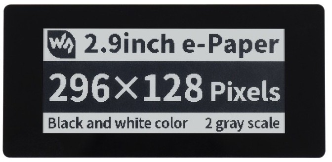 Raspberry Pi Waveshare Wyświetlacz dotykowy E-paper E-Ink - 2,9'' 296x128px - SPI/I2C - czarno-biały - do Pico - Waveshare 20051 WSR-19720