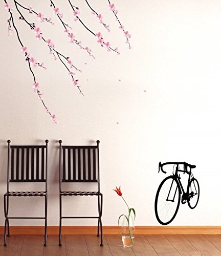Ambiance-Live tatuaż na ścianę kwiaty i rower AMB-58246_Multicolor