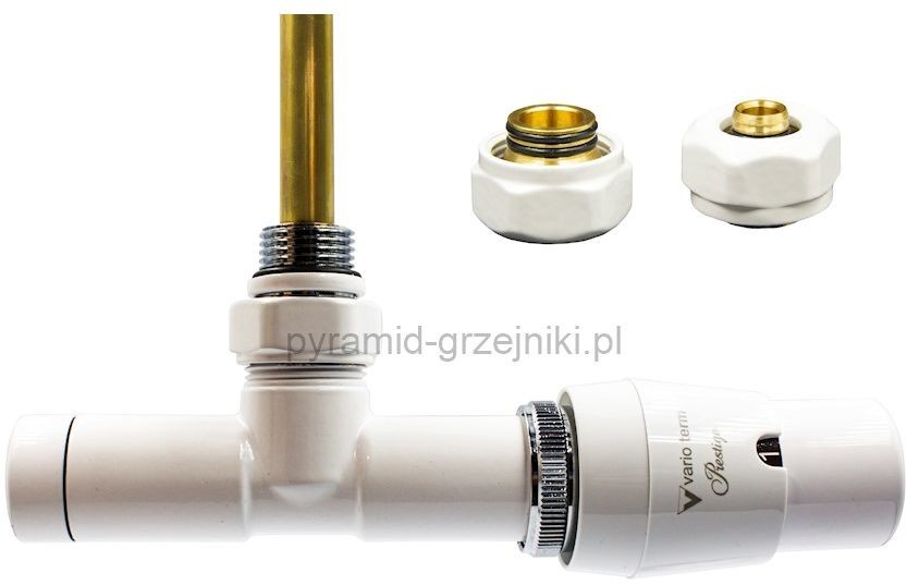 Varioterm Zawór termostatyczny UNICO ze złączką Pex/Cu - biały pex 16 mm prawy UGS0206CFK/P(Pex)