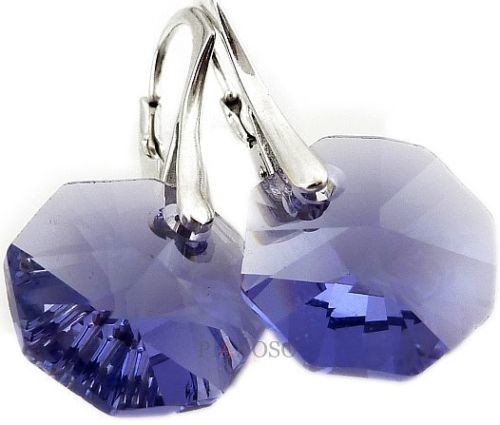 Swarovski piękne kolczyki SREBRO Tanzanite