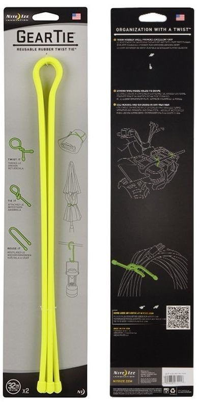 Nite Ize Organizer Nite Ize Zestaw linek Gear Tie Original 32 gumowy żółty neon 2 sztuki GT32-2PK-33