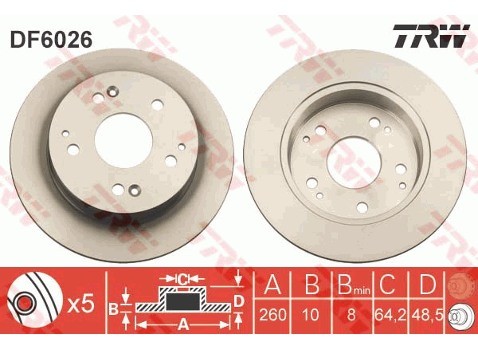 TRW Tarcza hamulcowa DF6026
