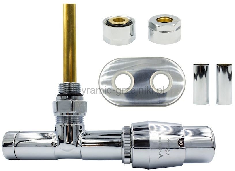 Varioterm Zawór termostatyczny UNICO All i One rozeta owalna - chrom miedź 15 mm prawy AUGS0202CFK/P(Cu)