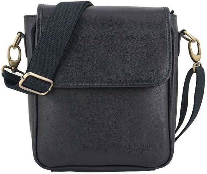 Barberini's Torby męskie ze skóry naturalnej na ramię - Barberini's - Czarny 430-1