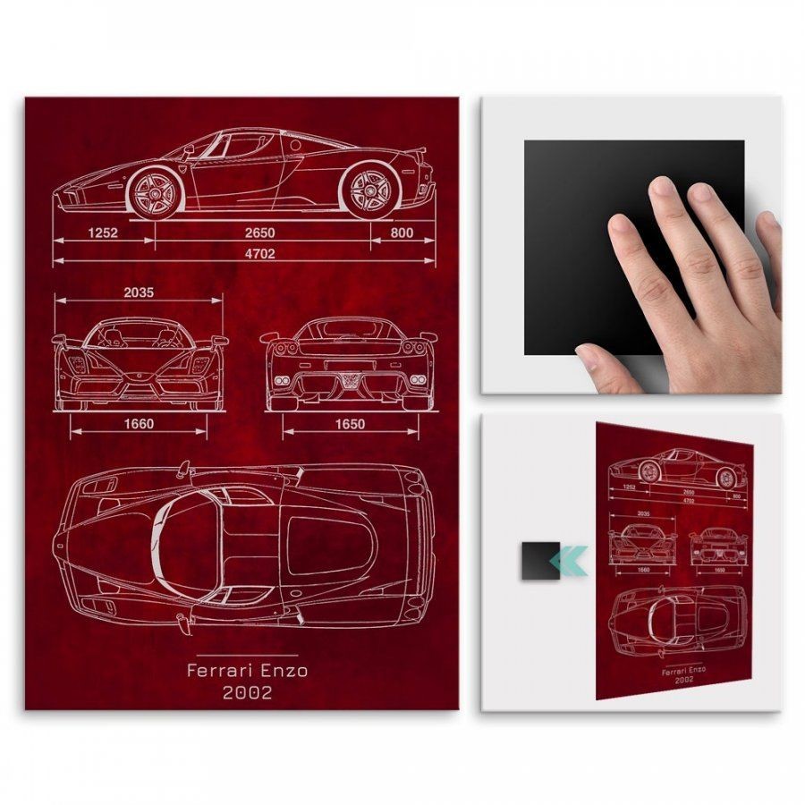 Pix4home Plakat metalowy Ferrari Enzo Projekt Scarlet L POS-L-03010