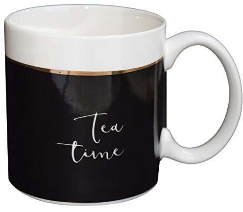 LA CARTERIE Die carterie 76000599 zestaw do herbaty Tea Time kubek porcelanowy czarny/złoty 11,6 x 9,5 x 8,2 cm 76000599