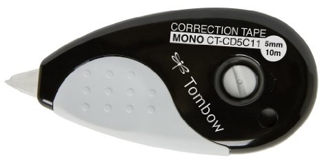 Tombow Mono Correction Roller Grip, środkowy odwijania, czarny/szary 150524