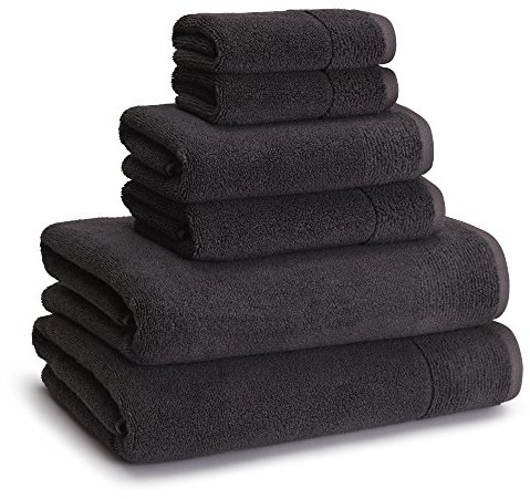 Kassatex Kyoto Towel Set of 6 Kyt-256-CCL 6, Coal, 6 Piece