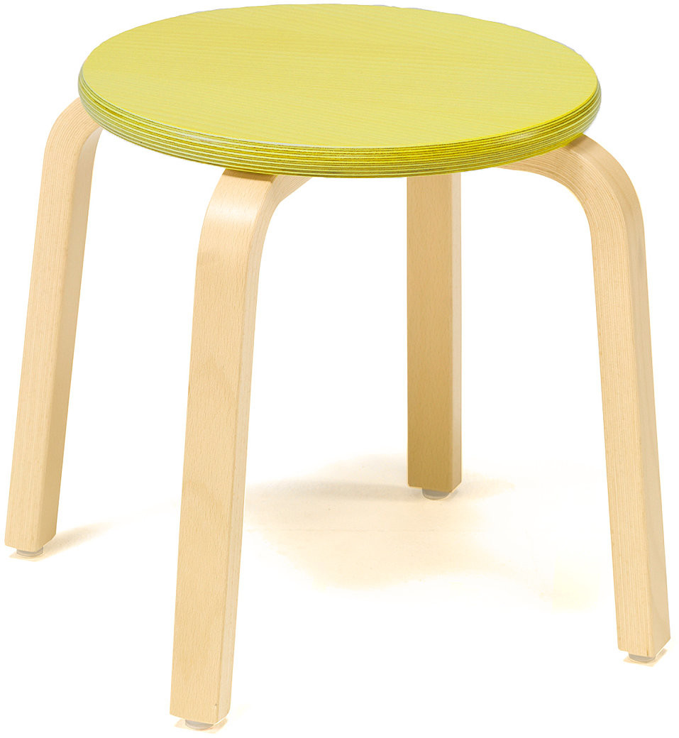 AJ Produkty Stołek drewniany Nemo, 350 mm wys. brzoza, zielony
