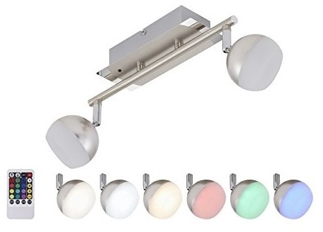 Briloner 2040-022 - LED RGB Oświetlenie punktowe ściemnialne 2xLED/3,3W/230V + pilot