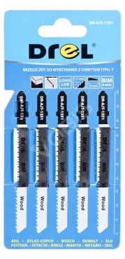 DREL Brzeszczoty do wyrzynarek DR-AJT-1351 75mmx 1,7mm 5szt Typ chwytu 