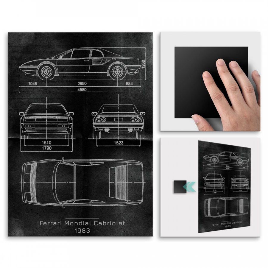 Pix4home Plakat metalowy Ferrari Mondial Cabriolet Projekt Graphite L POS-L-03018