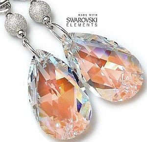 Swarovski piękne srebrne kolczyki AURORA DIAMOND