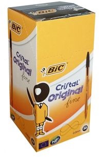 BiC Długopis Cristal Original Fine czarny display 50 sztuk