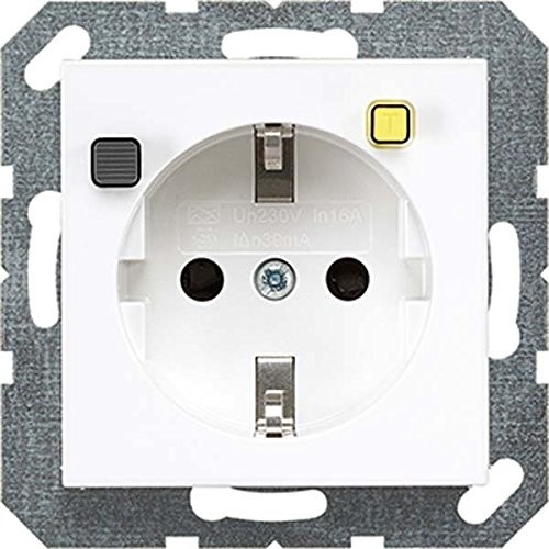 Jung JUNG FI-gniazdko Schuko 16 A 250 V Serie A biel alpejska, 1 sztuki, a 5520.30 WW