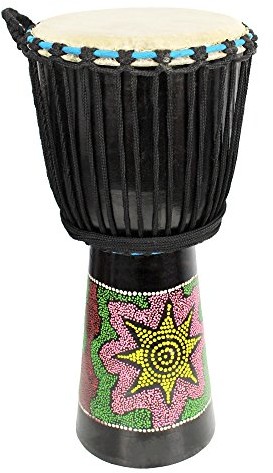 A-Star A-Star 10-calowy malowany kolorowy bęben Djembe  autentyczny ręcznie wykonany, linowy, naturalny bęben edukacyjny na głowę  wysokość 60 cm BDJ1060