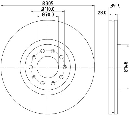 MINTEX TARCZA HAMULCOWA MDC2157 ALFA 159 1.8MPI 140KM 07- 1.9JTDM 16V 150KM 05