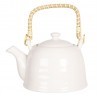 Clayre & Eef Porcelanowy Dzbanek z Rattanowym Uchem Biały B 6CETE0088M