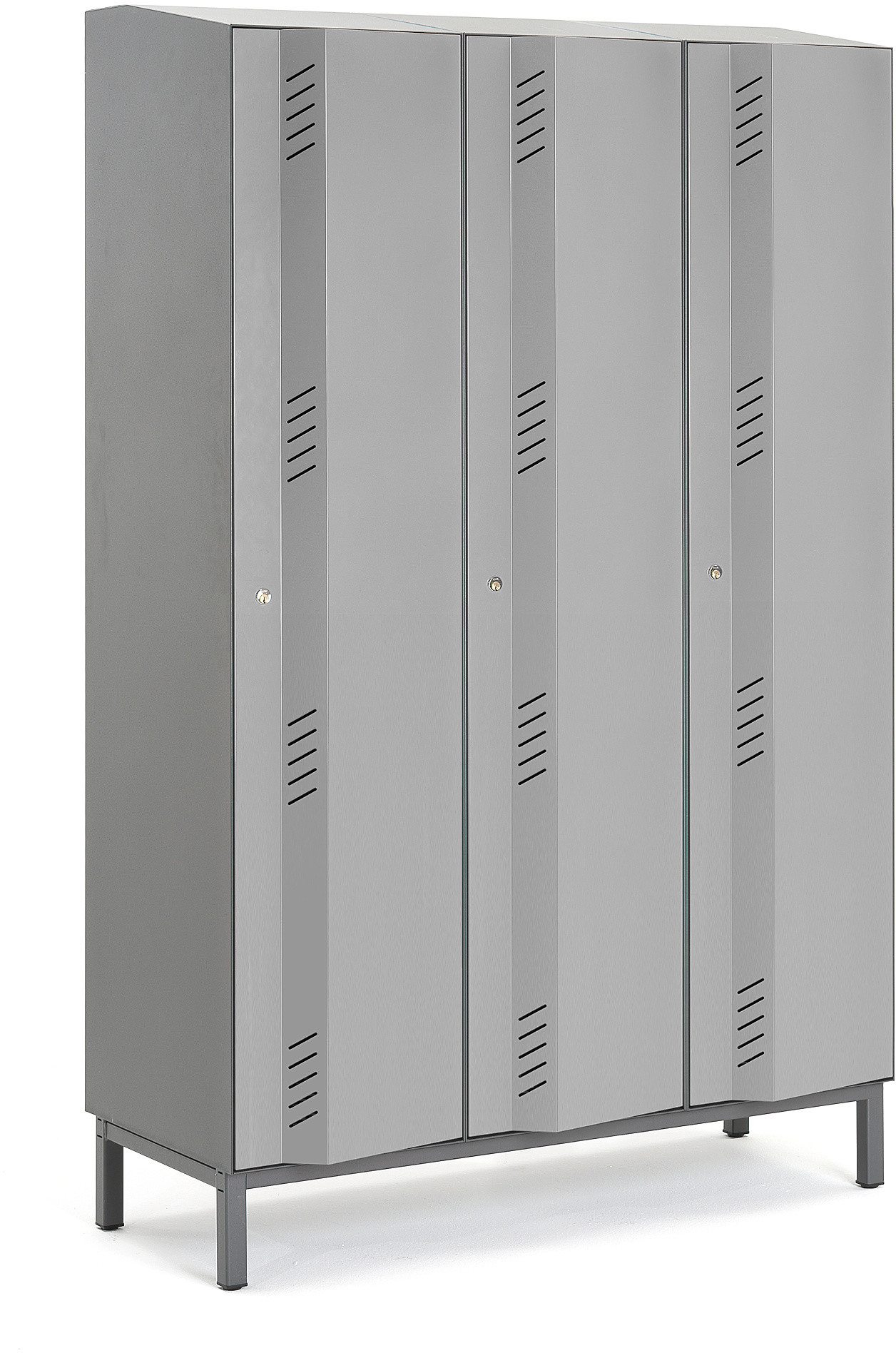 AJ Create: metalowa szafa 3 moduły 1985x900x500 mm szara zawiera nóżki 561332