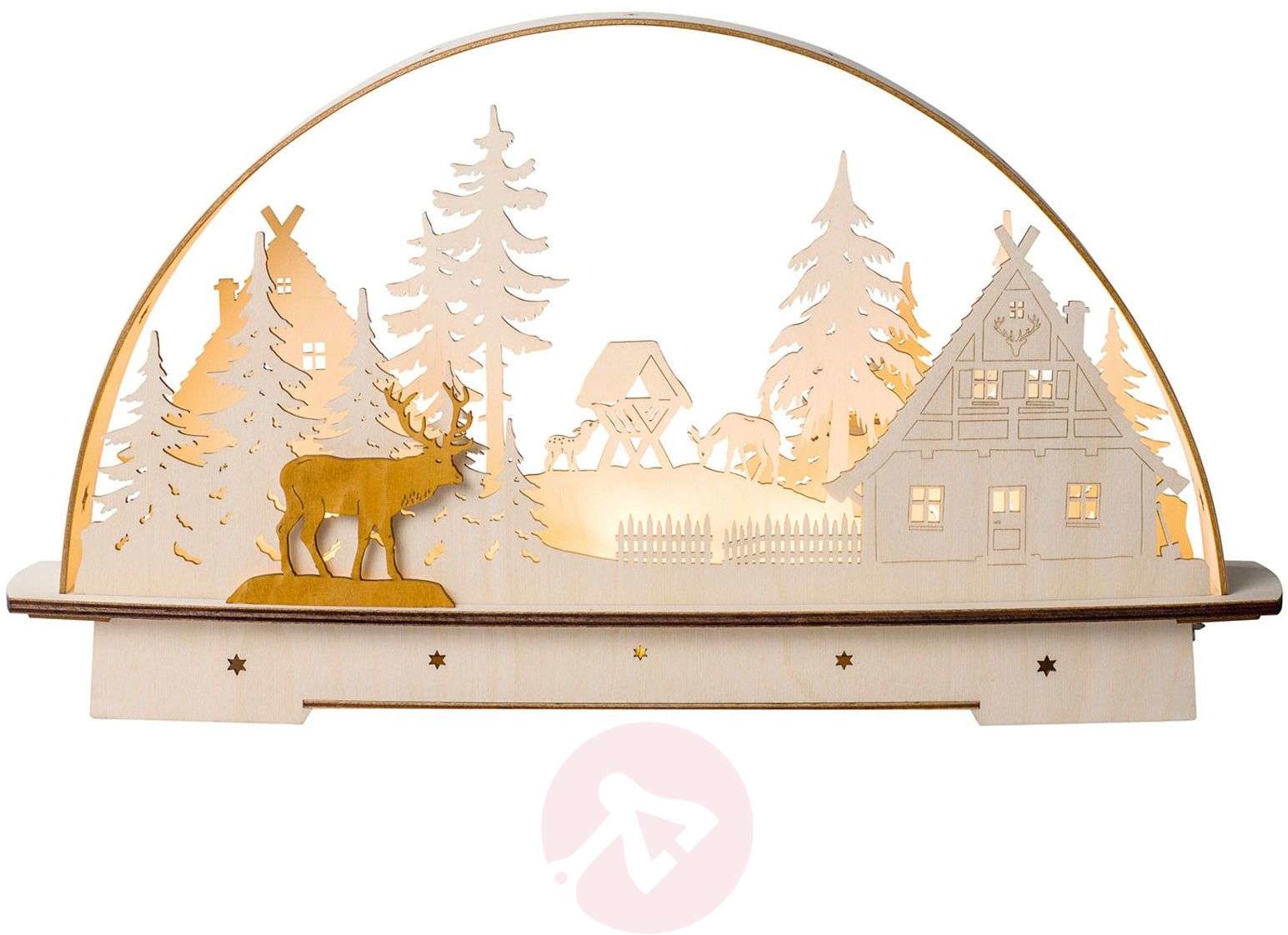 Saico Świecznik LED domek w lesie, zasilane bateriami