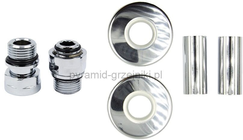 Vario Term Zestaw maskujący rozety + tuleje + złączki GZ x GZ1/2 - chrom ZMR1GZ1/2xM2202