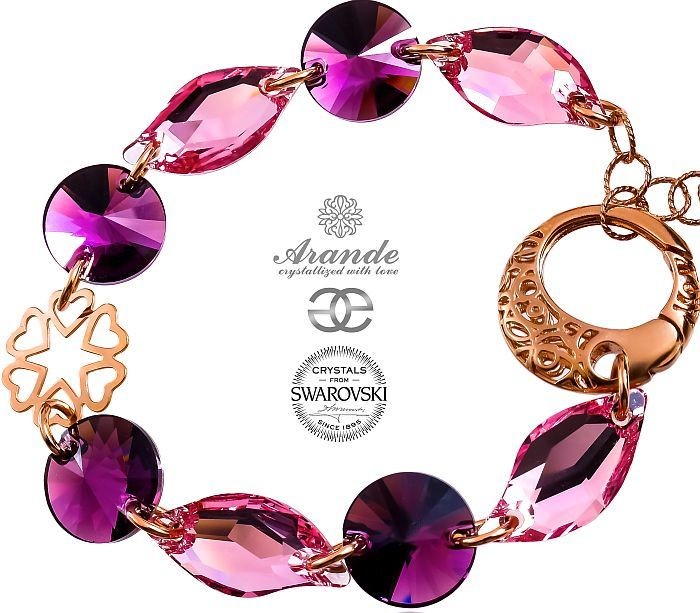 Swarovski Arande Bransoletka Gwiazd ROSE AMETHYST GOLD RÓŻOWE ZŁOTO SREBRO 700637