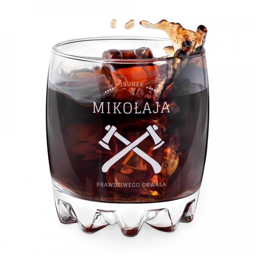 Murrano Szklanka grawerowana sylwana z dedykacją dla drwala SZS-018