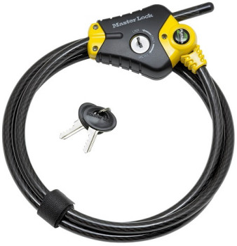 MasterLock Python - kabel zabezpieczający, regulowany - 4,50m x 10mm 8420EURD 8420EURD