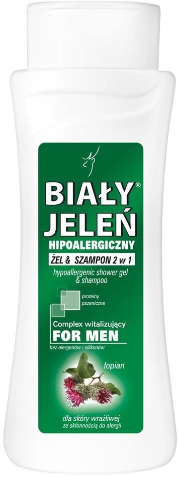 Biały Jeleń Biały Jeleń For Men hipoalergiczny żel & szampon 2w1 z łopianem 300ml