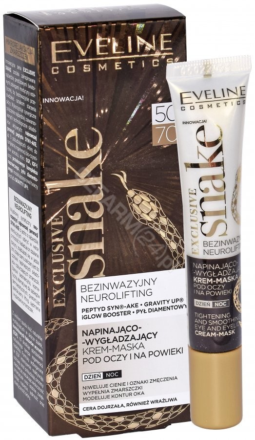 Eveline COSM Exclusive Snake 50+/70+ napinająco wygładzający krem maska pod oczy i na powieki 20 ml