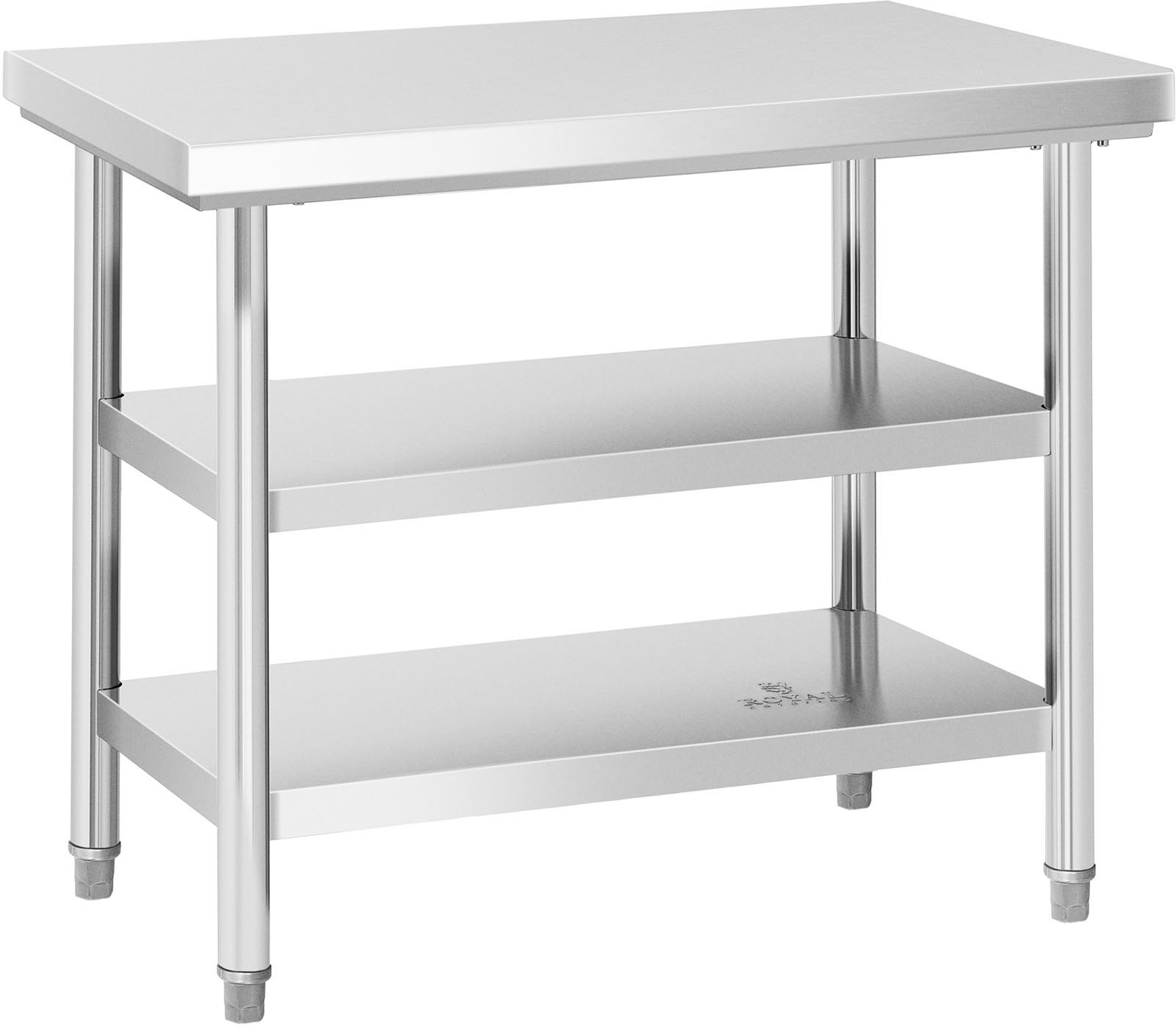 Royal Catering Catering Stół roboczy - 3 poziomy - 100 x 70 cm - 600 kg - stal nierdzewna RCWT-100X70-3L-E RCWT-100X70-3L-E
