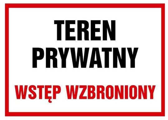 Znak informacyjny TEREN PRYWATNY