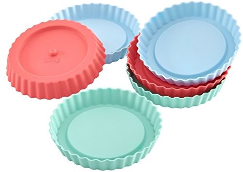 Lurch 83016 Flexi kształt tortelett 6er Set, silikonowe, wielokolorowa, 12 x 12 x 2 cm 83016